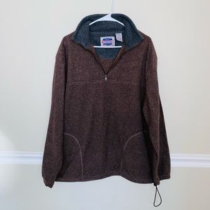 Men’s Brown quarter zip fleece sweatshirt